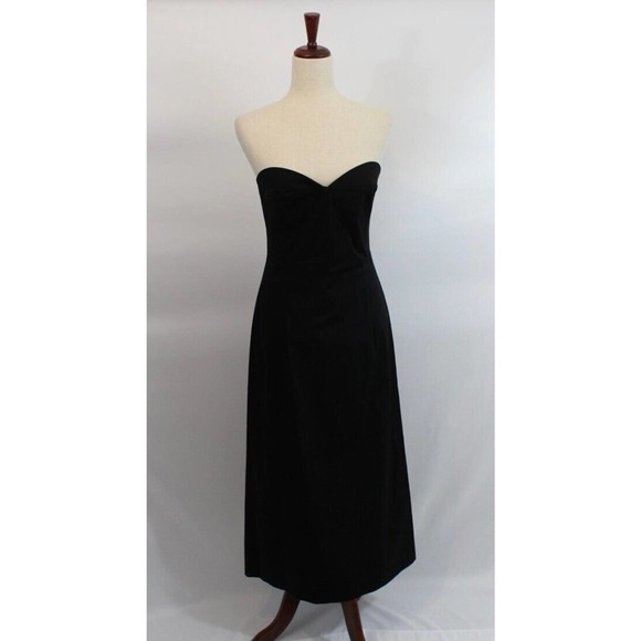 Goop G. Label Elegant Black Strapless Midi Dress - Picture 2 of 10